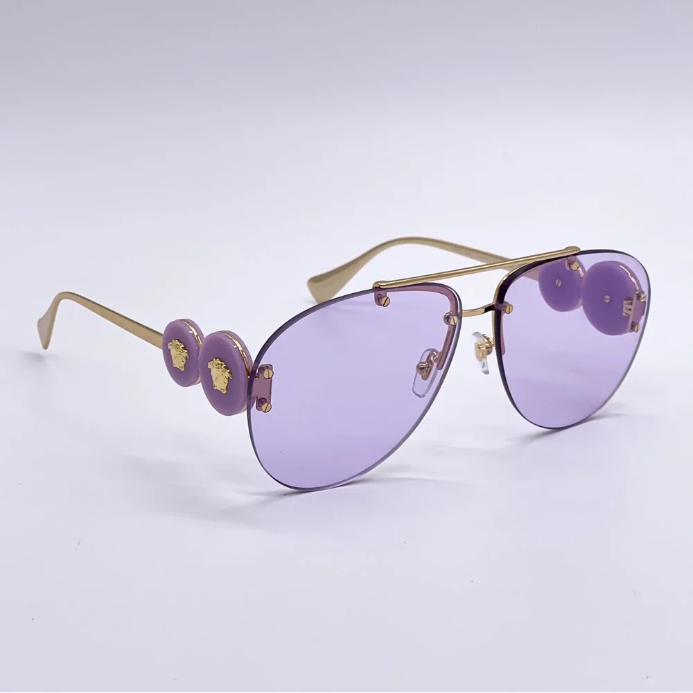 NEW VERSACE VE2250 14871A AVIATOR SUNGLASSES VERSACE MOD 2250 PURPLE_7